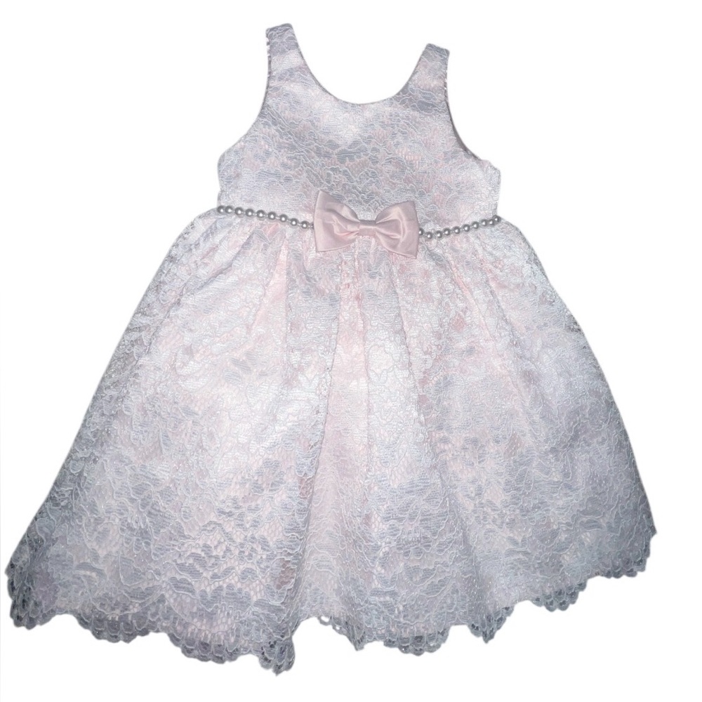 American Princess Girls Pink Lace Special Occasion Party Dress, Size 4T